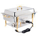 Vollrath 46040 9 Qt. Classic Brass Trim Chafer Full Size Electric 120V-Receptacle on Long Side Main Thumbnail 4