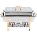 Vollrath 46040 9 Qt. Classic Brass Trim Chafer Full Size Electric 120V-Receptacle on Long Side Main Thumbnail 5