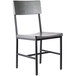 BFM Seating Memphis Sand Black Steel Side Chair with Gray Ash Wooden Back and Seat Main Thumbnail 2