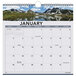 An At-A-Glance wall calendar with a picture of mountains and a river.