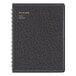 At-A-Glance 8058005 8 1/2" x 11" Black Simulated Leather Visitor Register Book Main Thumbnail 1