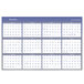 A blue and white At-A-Glance wall planner with blue and white text and lines for January 2024 - December 2024.