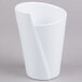A white melamine crock with a curved edge.
