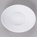 A white Elite Global Solutions melamine bowl with a swirl pattern.
