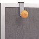 Alba PM1PARTBO 1 1/4" x 1 3/8" x 4" Metallic Gray Cubicle Garment Peg / Hook Main Thumbnail 2