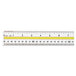 Westcott 10580 15" Clear Acrylic Plastic Highlight Reading Ruler with Tinted Guide - 1/16" Standard Scale Main Thumbnail 3