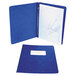 Acco 25073 8 1/2" x 11" Dark Blue Presstex Side Bound Report Cover with Prong Fastener - 3" Capacity Main Thumbnail 2