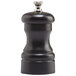 A Chef Specialties Capstan Ebony salt mill with a silver top.