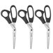 Westcott 13402 Value Line 8" Stainless Steel Pointed Tip Shears with Black Bent Handle - 3/Pack Main Thumbnail 2