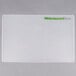 A white rectangular flexible cutting board with green WebstaurantStore logo text.