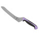A Mercer Culinary Millennia Colors bread knife with a purple handle.