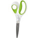 Westcott 16447 8" CarboTitanium Bonded Blunt Tip Scissors with White / Green Straight Handle Main Thumbnail 1