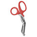 Westcott 10098 7" Stainless Steel Blunt Tip Office Snips with Red Bent Handle Main Thumbnail 1