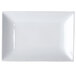 11 3/4" x 8 1/4" Bright White Rectangular Porcelain Platter - 12/Case Main Thumbnail 2