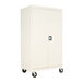 Alera ALECM6624PY 36" x 24" x 66" Putty Mobile 2-Door Steel Storage Cabinet with Three Shelves Main Thumbnail 1
