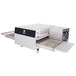 A Bakers Pride electric conveyor oven with the door open.