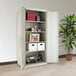 Alera ALECM7824LG 36" x 24" x 78" Light Gray 2-Door Steel Storage Cabinet with Four Shelves Main Thumbnail 3