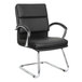 A black Alera Neratoli leather arm chair with chrome legs.