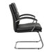 A black leather Alera Neratoli arm chair with chrome legs.