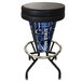 A Holland Bar Stool Penn State LED bar stool with a black seat and blue and white design.