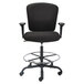 Alera ALEMT4610 Mota Black Big & Tall Fabric Office Stool with Adjustable Arms, Chrome Foot Ring, and Black Swivel Steel Base Main Thumbnail 2