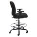 Alera ALEMT4610 Mota Black Big & Tall Fabric Office Stool with Adjustable Arms, Chrome Foot Ring, and Black Swivel Steel Base Main Thumbnail 3
