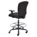 Alera ALEMT4610 Mota Black Big & Tall Fabric Office Stool with Adjustable Arms, Chrome Foot Ring, and Black Swivel Steel Base Main Thumbnail 4