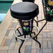A black Holland Bar Stool with a black vinyl seat featuring Notre Dame's logo.