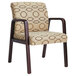 Alera ALERL4351M Reception Tan Patterned Fabric Arm Chair with Mahogany Wood Frame Main Thumbnail 2