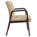 Alera ALERL4351M Reception Tan Patterned Fabric Arm Chair with Mahogany Wood Frame Main Thumbnail 4