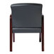 Alera ALERL4319M Reception Black Leather Arm Chair with Mahogany Wood Frame Main Thumbnail 7