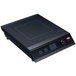 A black Hatco Rapide Cuisine countertop induction cooker with a square electronic device with a red button.