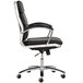 Alera ALENR4219 Neratoli Mid-Back Black Leather Office Chair with Fixed Arms and Chrome Swivel Base Main Thumbnail 3