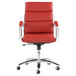 Alera ALENR4239 Neratoli Mid-Back Red Leather Office Chair with Fixed Arms and Chrome Swivel Base Main Thumbnail 2