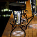 A group of Holland Bar Stool Pittsburgh Penguins LED bar stools with black vinyl seats.