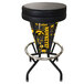 A Holland Bar Stool University of Iowa LED bar stool with a black seat and backrest.