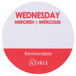 Noble Products Wednesday 1" Removable Day of the Week Label - 1000/Roll Main Thumbnail 3