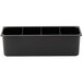 An Advance Tabco black rectangular rack insert with three compartments.