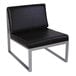 Alera ALERL8319CS Ispara Series Black / Silver Leather Armless Cube Chair Main Thumbnail 1