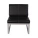 Alera ALERL8319CS Ispara Series Black / Silver Leather Armless Cube Chair Main Thumbnail 2