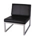 Alera ALERL8319CS Ispara Series Black / Silver Leather Armless Cube Chair Main Thumbnail 3
