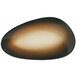 A brown and white oval porcelain tray with a pebble texture.
