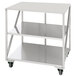 A Doyon stainless steel equipment stand with 2 undershelves on wheels.