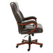 Alera ALETS4159W Transitional Chocolate Marble Leather Office Chair with Fixed Arms and Walnut Wood Swivel Base Main Thumbnail 3