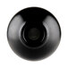 A black round Elite Global Solutions Karma melamine bowl with a circle in the middle.
