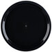 A black round Fineline plastic catering tray with a hole in the center.