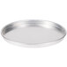 An American Metalcraft heavy weight aluminum pizza pan with straight sides and a silver rim.