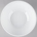 A white Fineline high profile plastic catering bowl with a white rim on a gray background.
