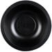 A close-up of a black Fineline low profile plastic serving bowl with a white background.