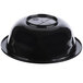 A black Fineline low profile plastic bowl with a lid on top.